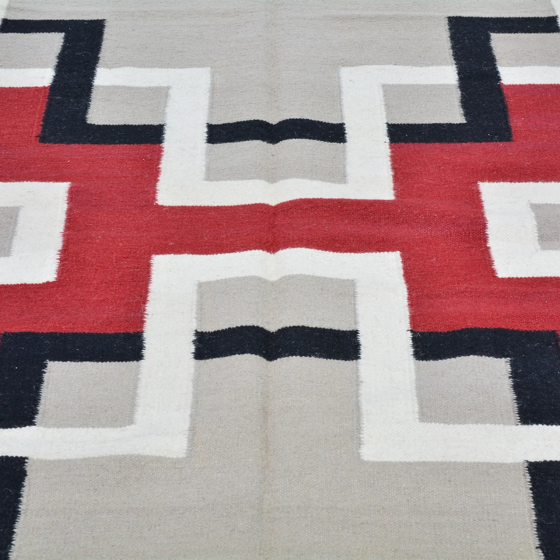 Hand-Woven Southwestern Style Handmade Wool Rug (Size 9.0 X 11.10) Cwral-6876