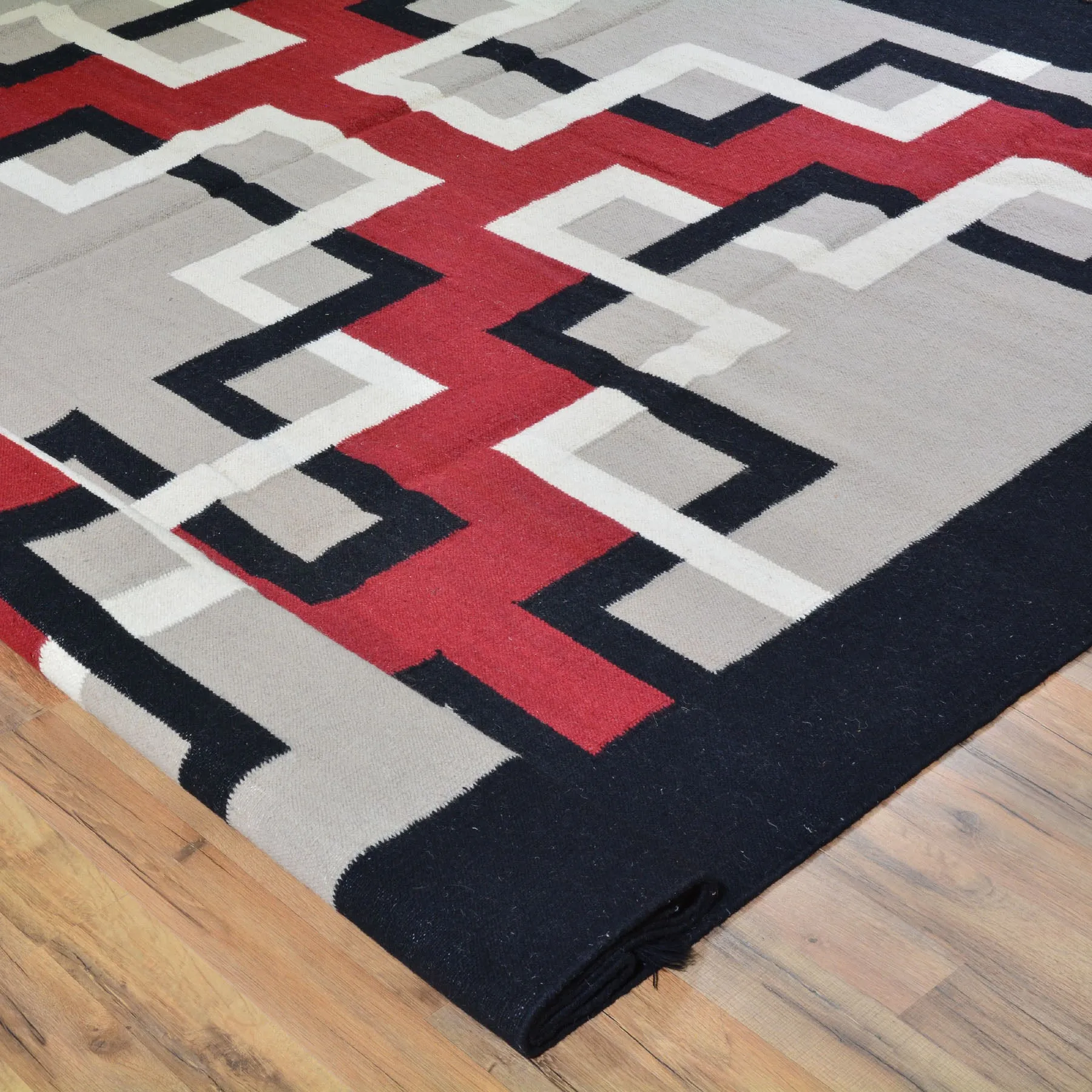 Hand-Woven Southwestern Style Handmade Wool Rug (Size 9.0 X 11.10) Cwral-6876