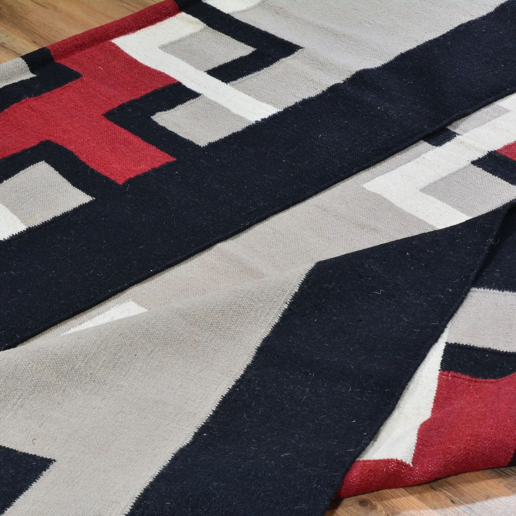 Hand-Woven Southwestern Style Handmade Wool Rug (Size 9.0 X 11.10) Cwral-6876