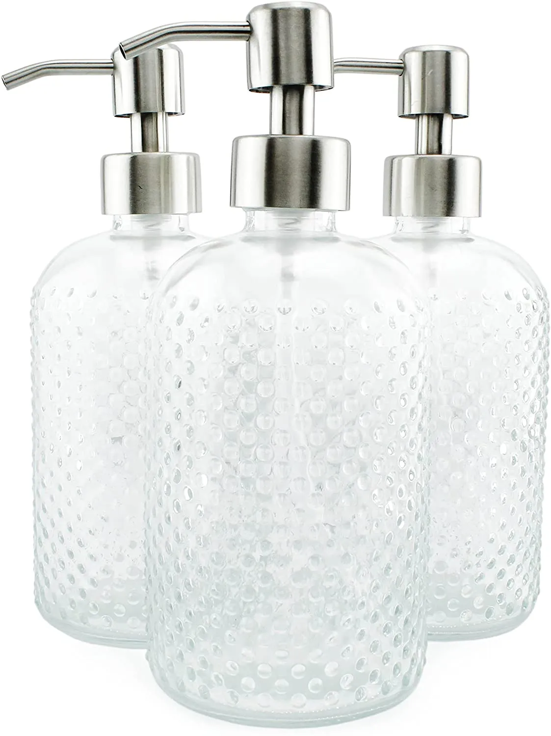 Hobnail Glass Soap Dispenser (3-Pack)