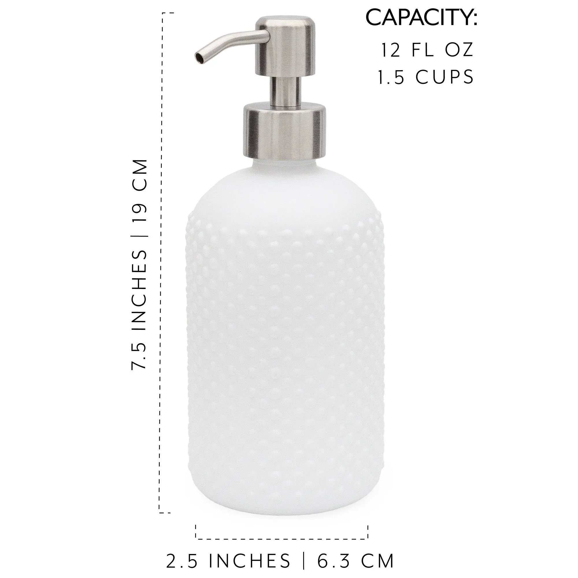 Hobnail Glass Soap Dispenser (3-Pack)