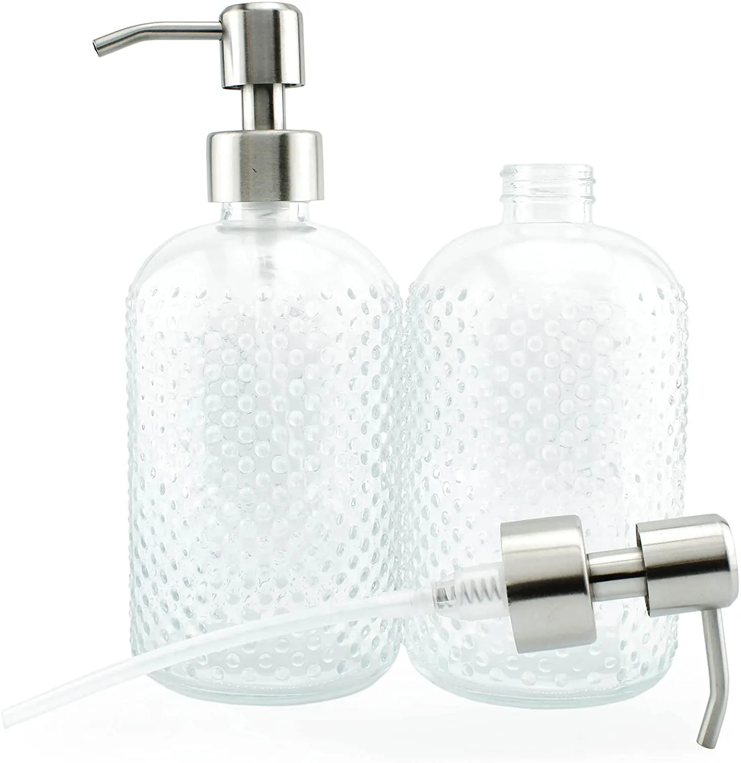 Hobnail Glass Soap Dispenser (3-Pack)