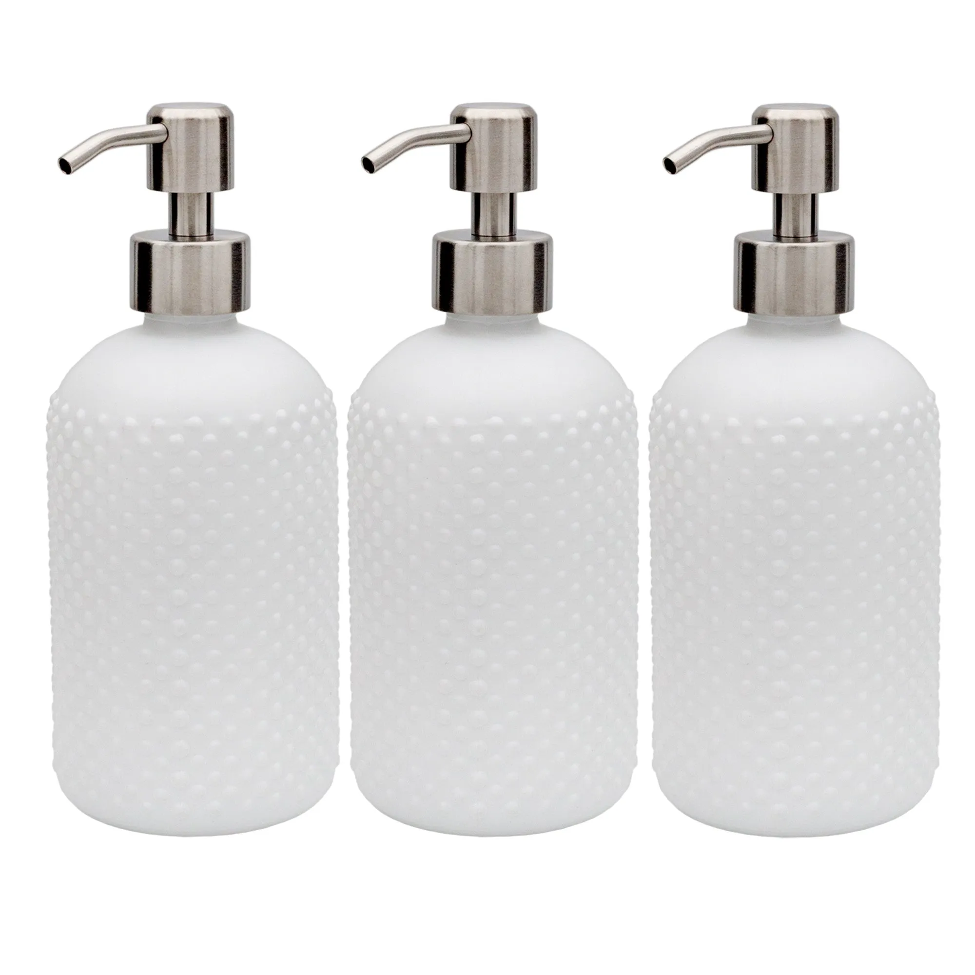 Hobnail Glass Soap Dispenser (3-Pack)