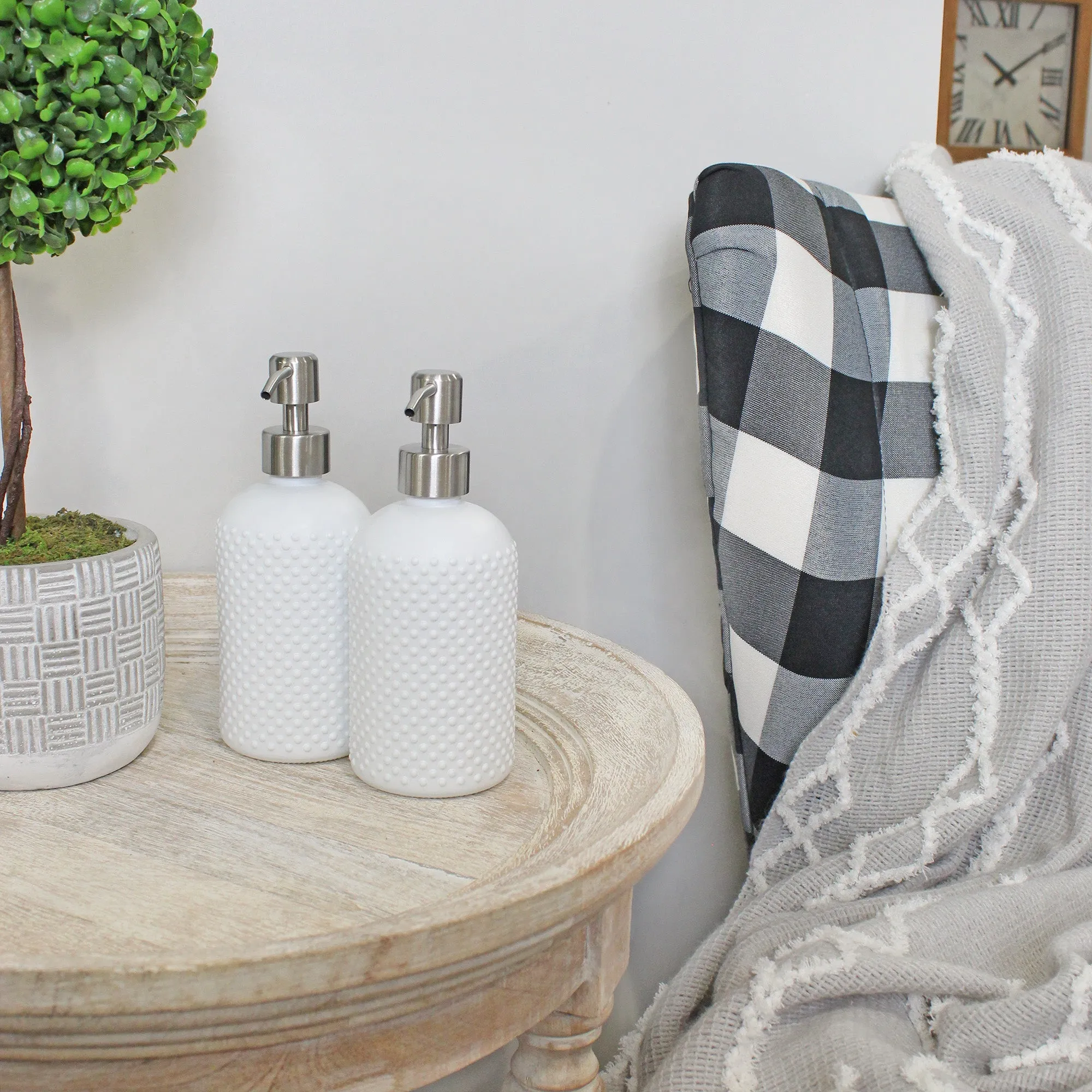 Hobnail Glass Soap Dispenser (3-Pack)