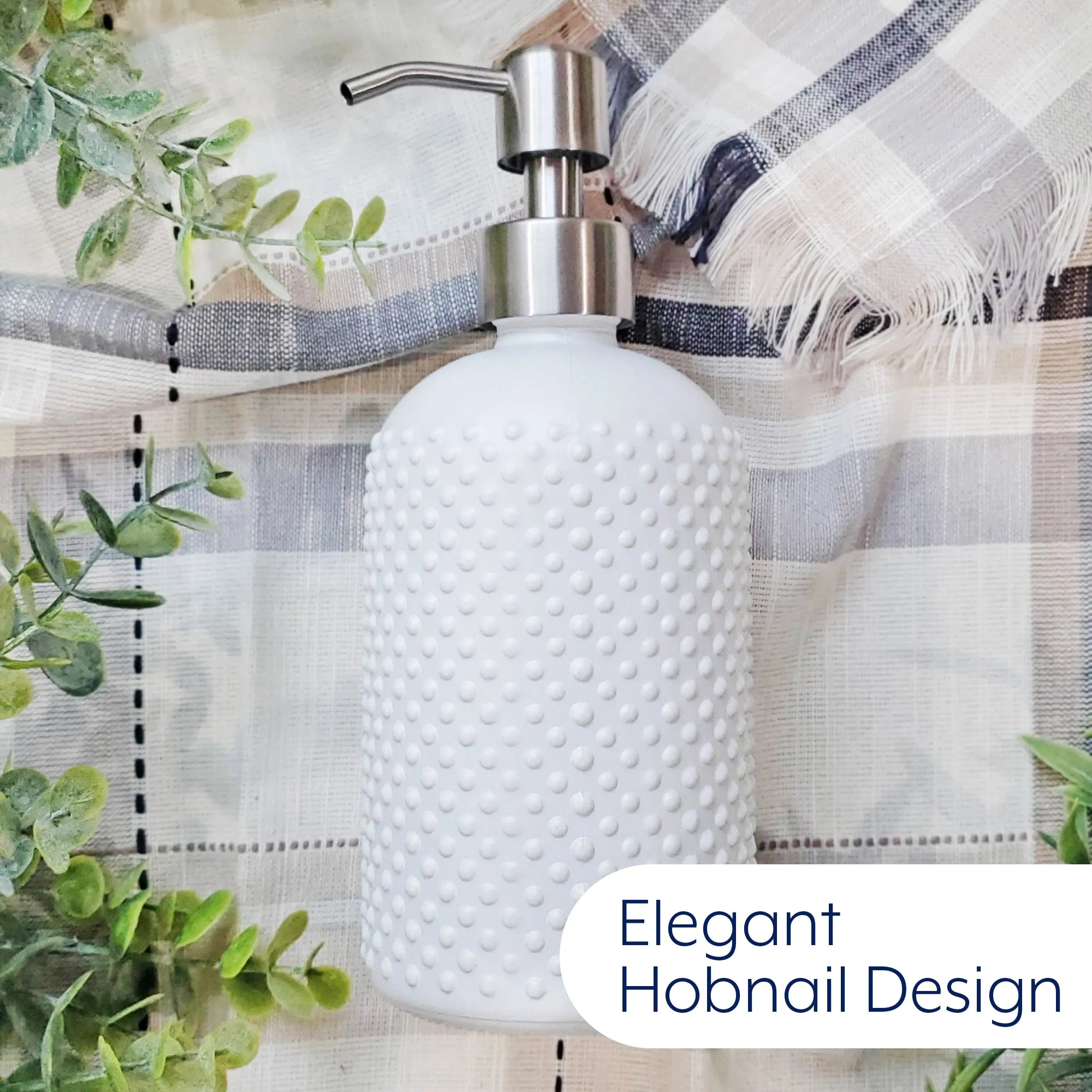 Hobnail Glass Soap Dispenser (3-Pack)