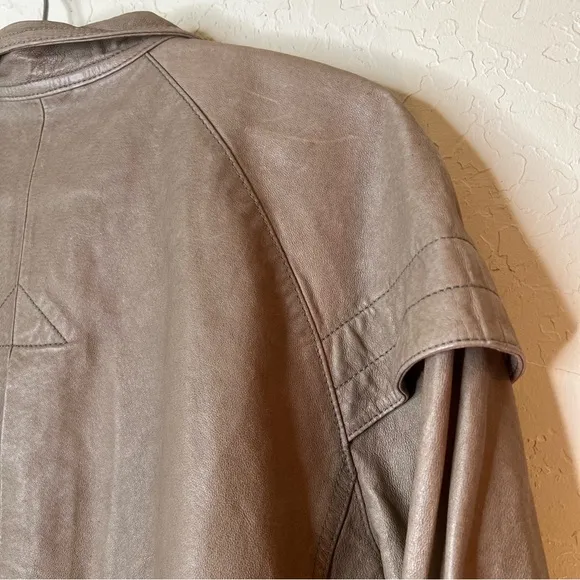 Hurley Jacket Women's Leather Jacket Foldover Collar  Coyote Vintage Inspired