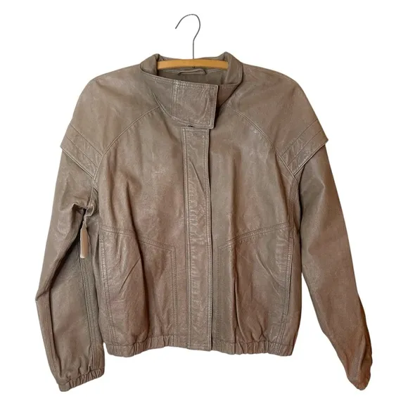 Hurley Jacket Women's Leather Jacket Foldover Collar  Coyote Vintage Inspired