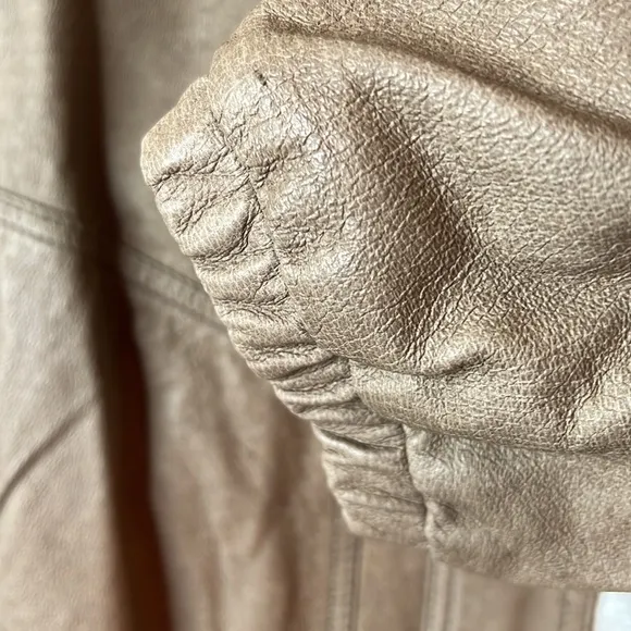 Hurley Jacket Women's Leather Jacket Foldover Collar  Coyote Vintage Inspired