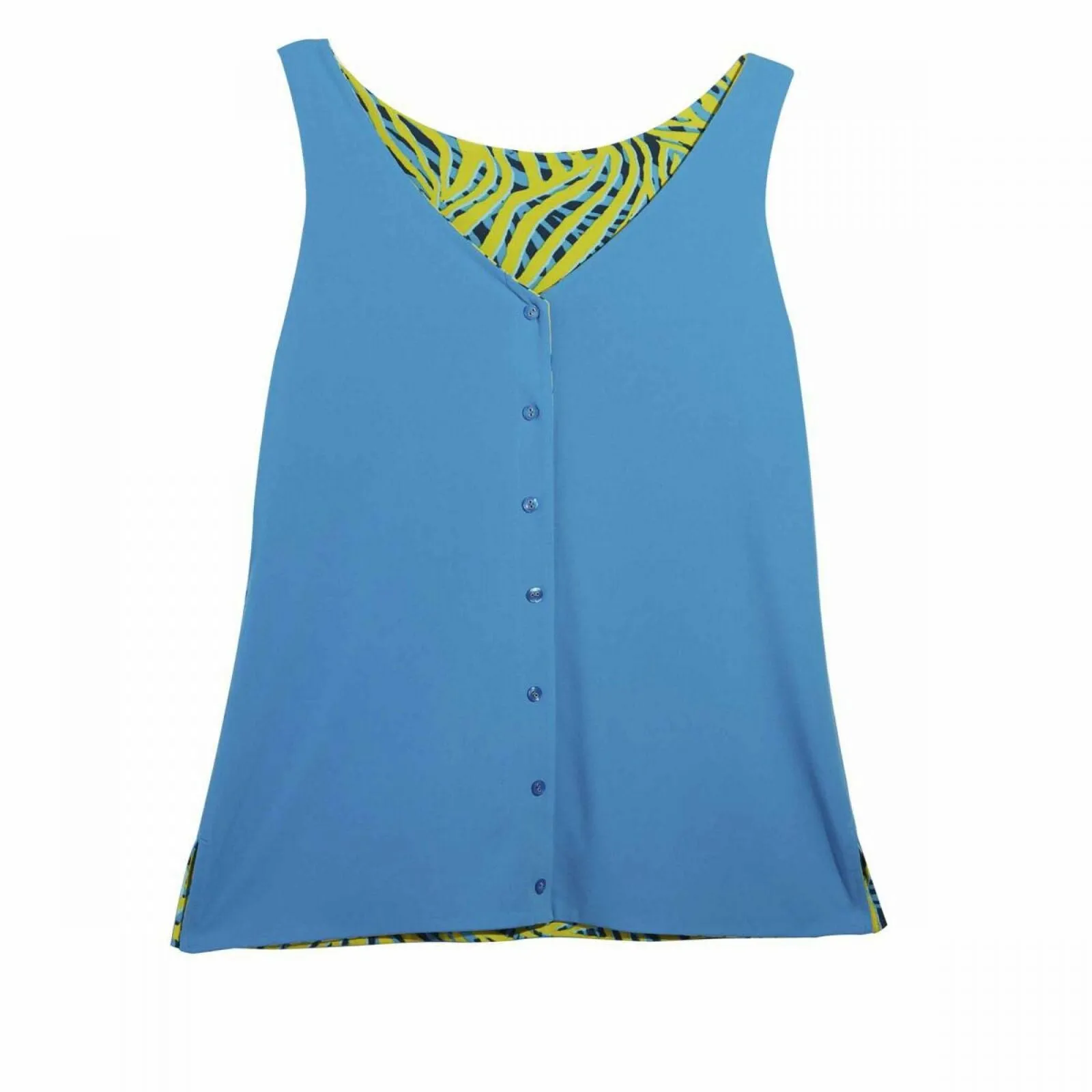 IMAN Women's Boho Chic Reversible Button Front Tank Top