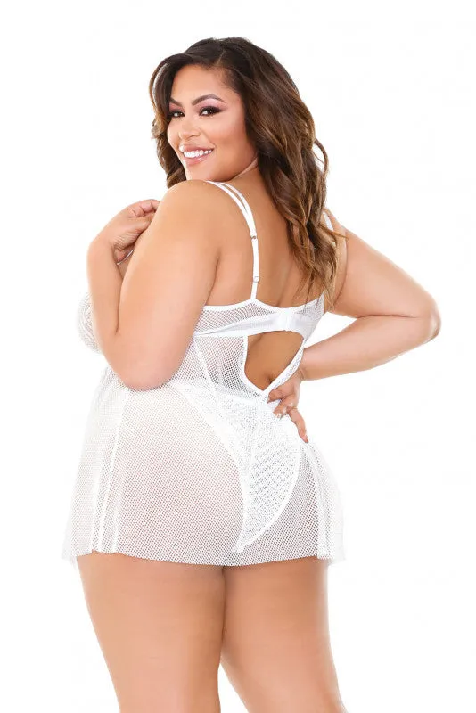 Isla Babydoll and Panty Set - White - 3x4x