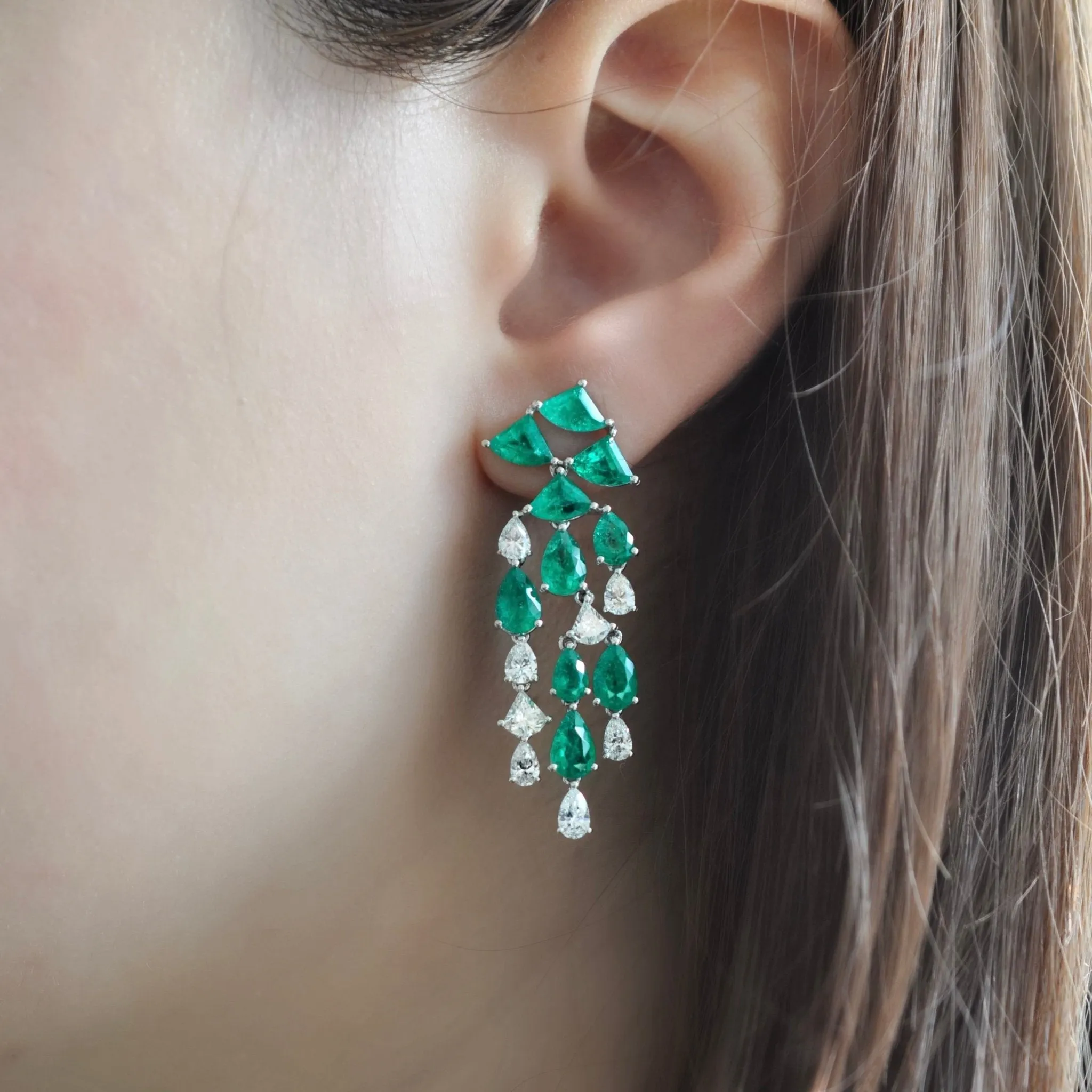 Jewels of Desire Linden Emerald Chandelier Earrings