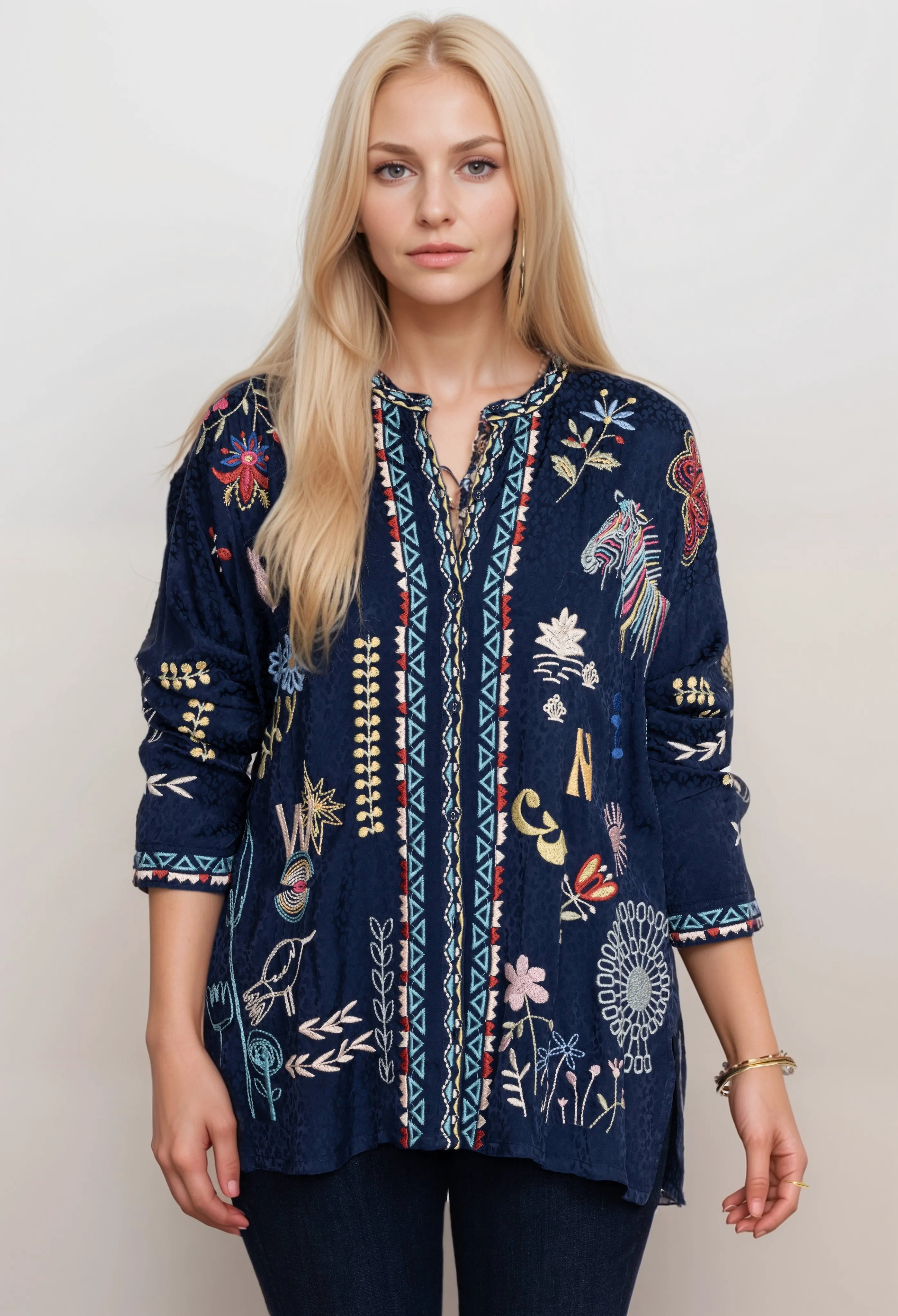 Johnny Was Oanna Blouse B13024B Boho Chic Plus Size