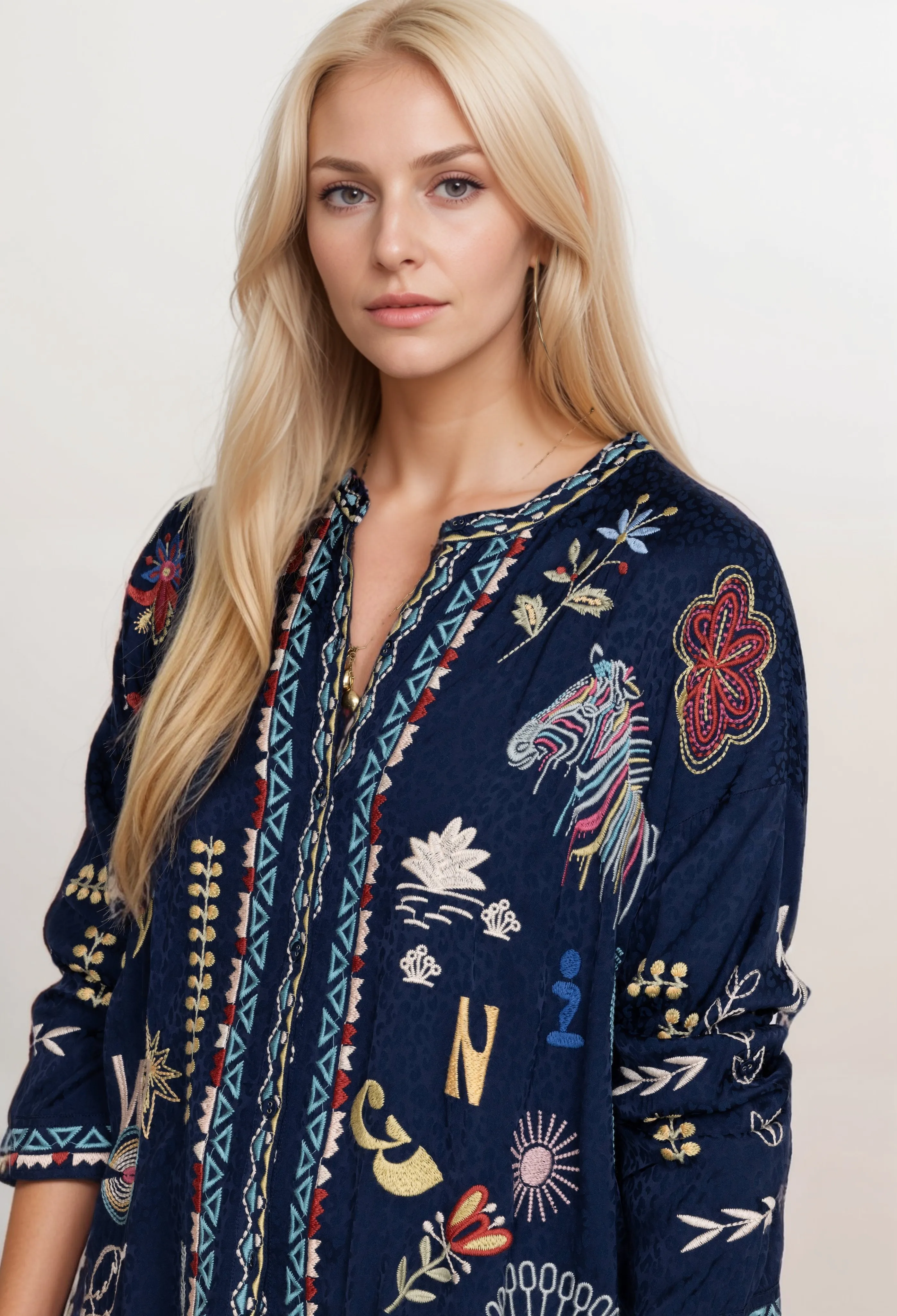 Johnny Was Oanna Blouse B13024B Boho Chic Plus Size