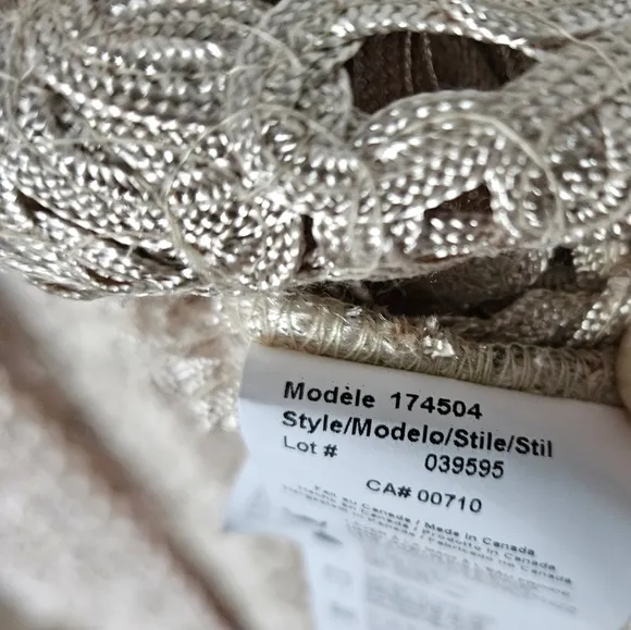 Joseph Ribkoff beige woven jacket coat gold highlights NWT