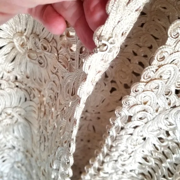 Joseph Ribkoff beige woven jacket coat gold highlights NWT