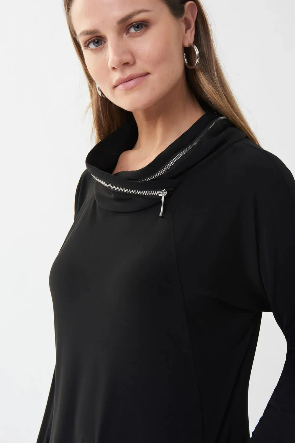 Joseph Ribkoff Black Zip Accent Dress