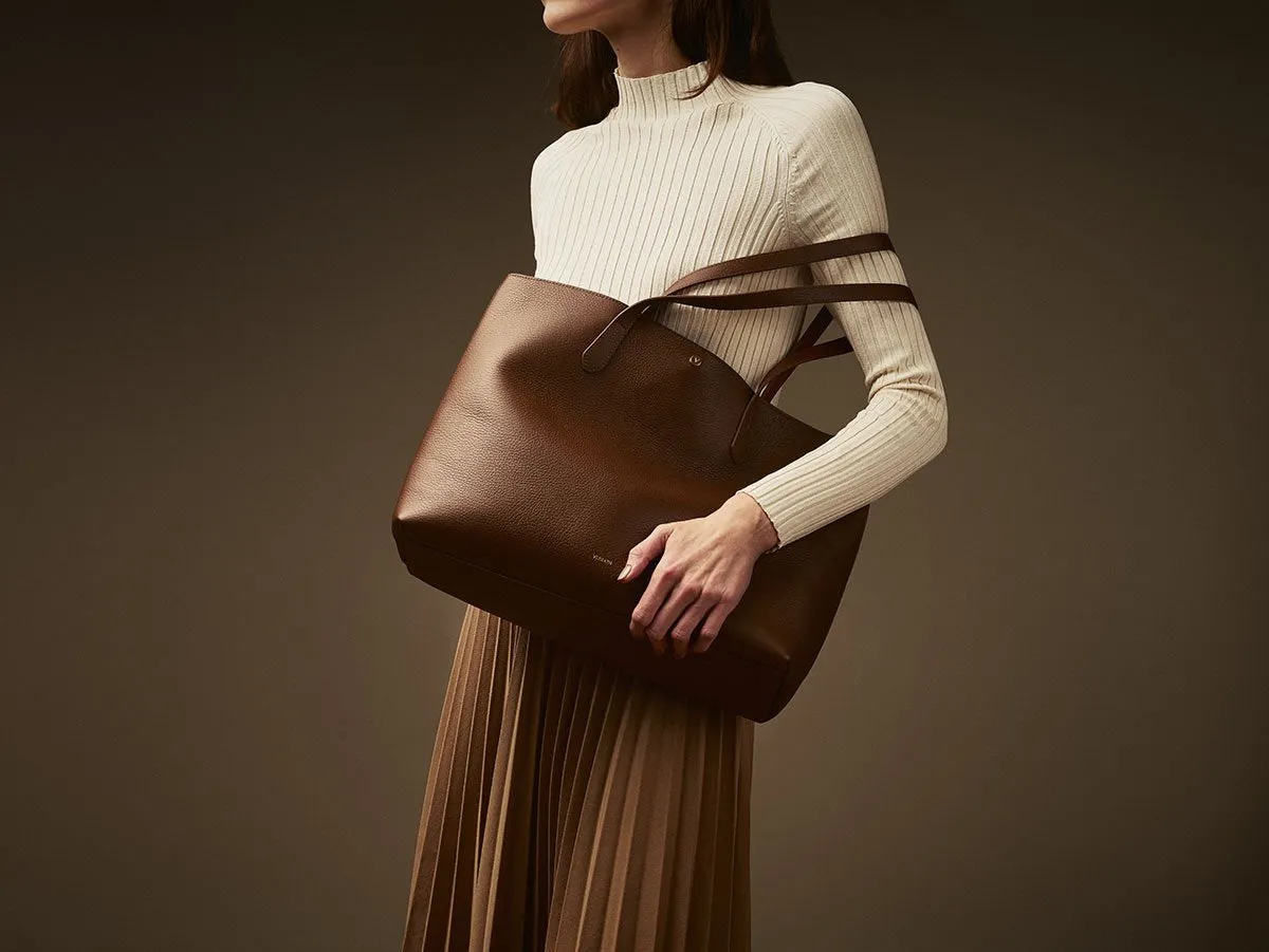 Julia Tote Bag, Chocolate Brown
