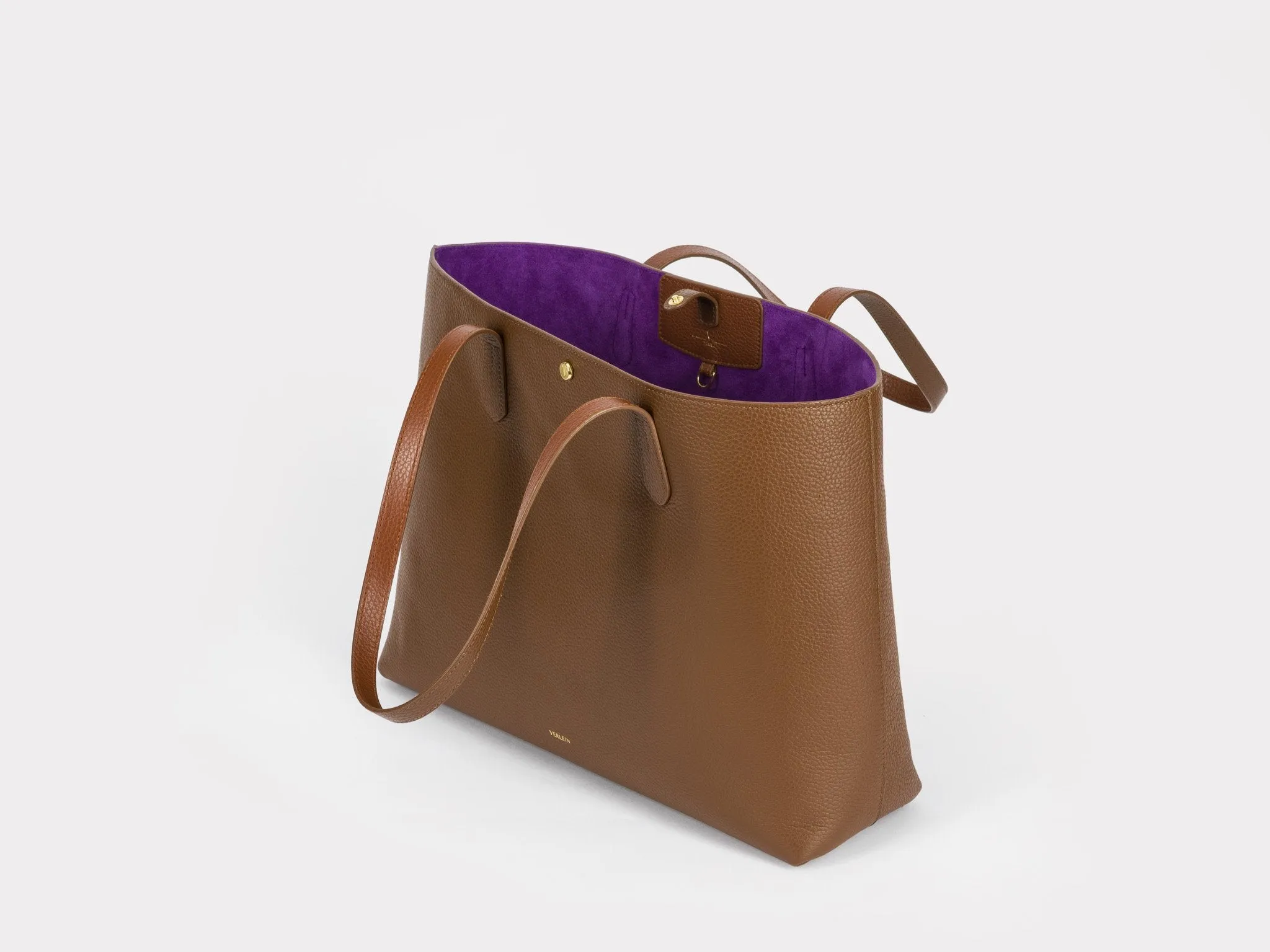 Julia Tote Bag, Chocolate Brown