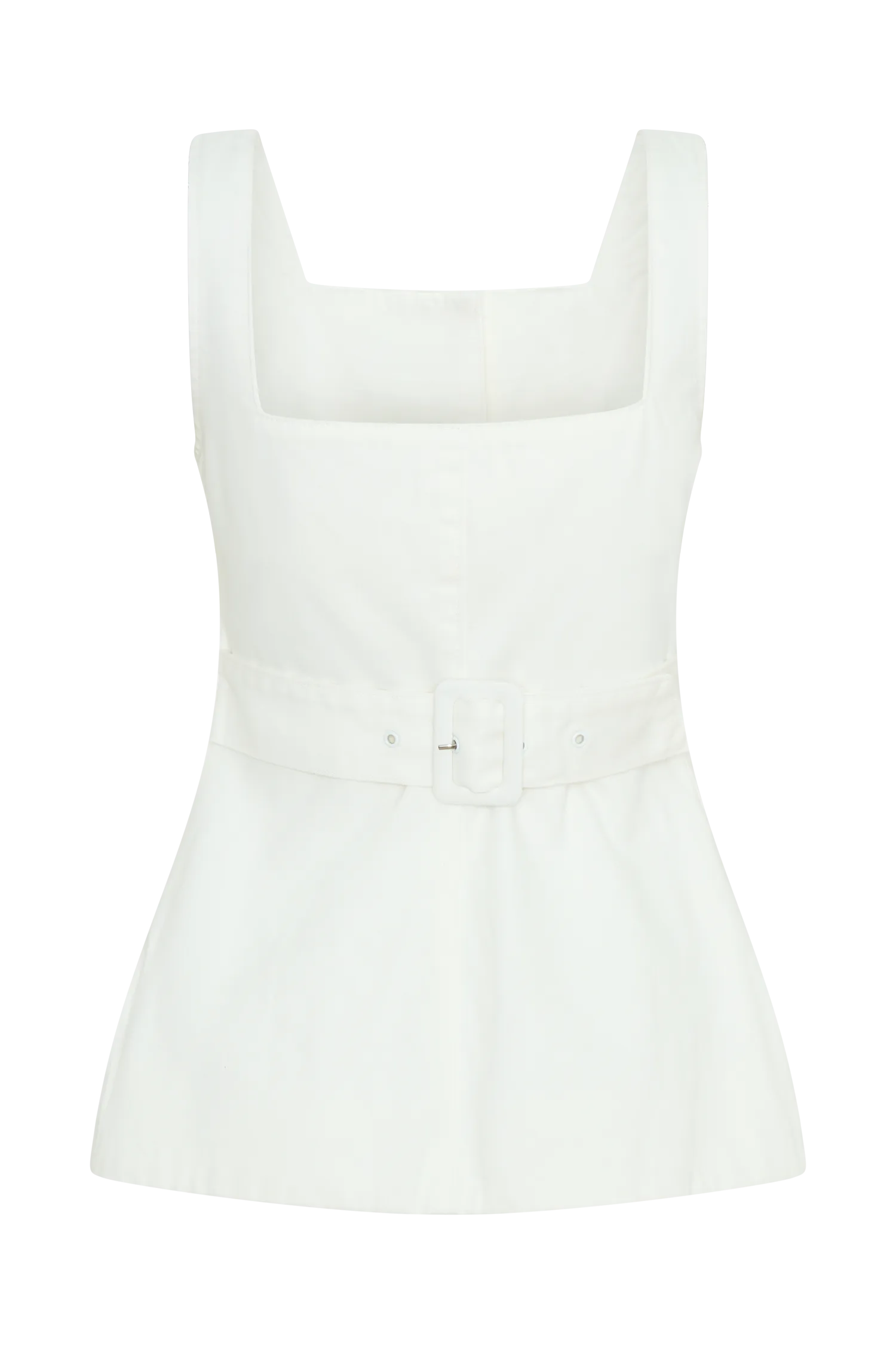 Kaitlyn Square Neck Long Line Top - White