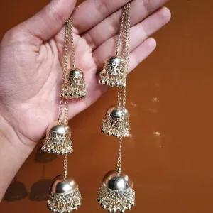 Kashmiri Golden Ghungroo Layered Jhumki
