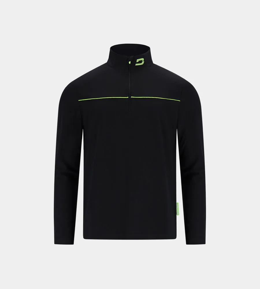 KIDS PIQUE MIDLAYER - BLACK