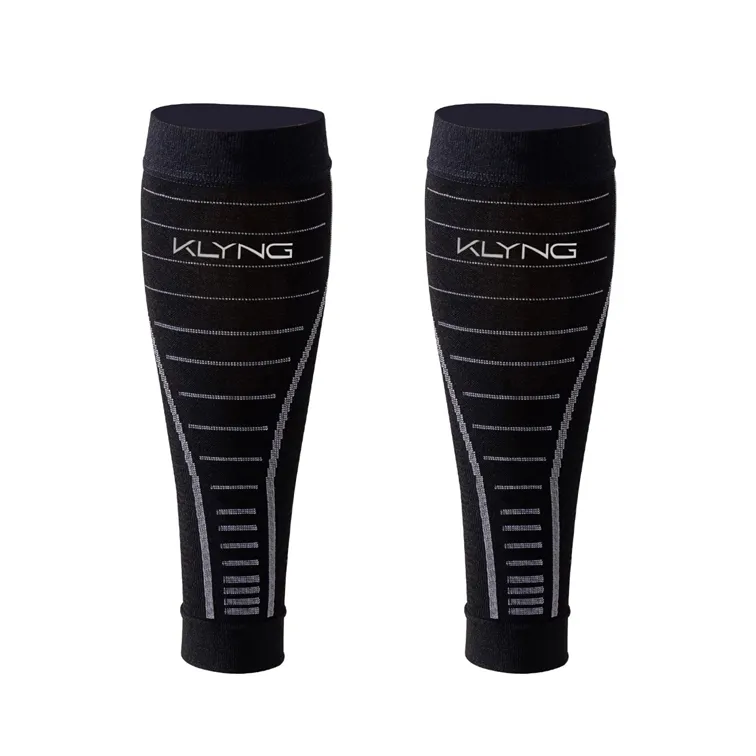 Klyng Unisex Pro Pickleball Lines-Up Grey Graduated Compression Calf Sleeves