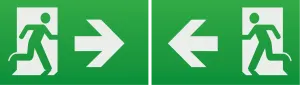 Knightsbridge EMEXITLR Running Man Legend with Left/Right Facing Arrow (Kit of 2) for EMEXIT/EMLREC/EMLSUS/EMXST