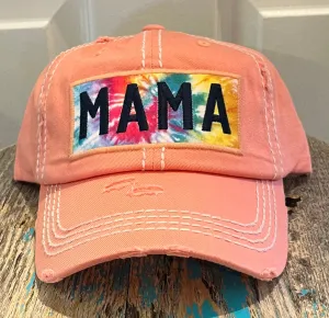 Light Coral MAMA Embroidered Cap