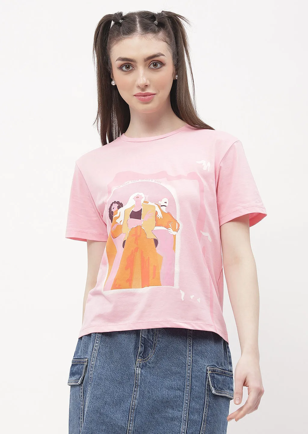 Madame Graphic Print Pink  Regular T-Shirt