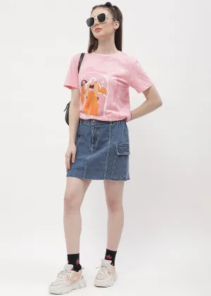 Madame Graphic Print Pink  Regular T-Shirt