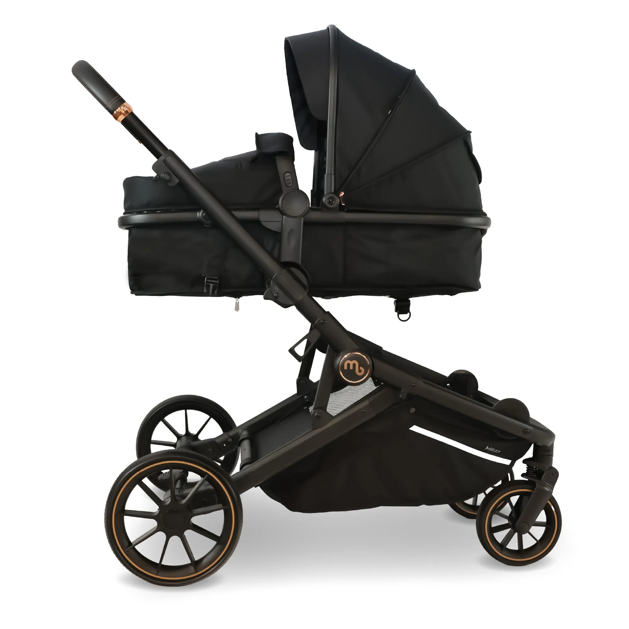 MB33 Tandem Pushchair with 2 Infant Carriers & 2 Bases - Black Leopard