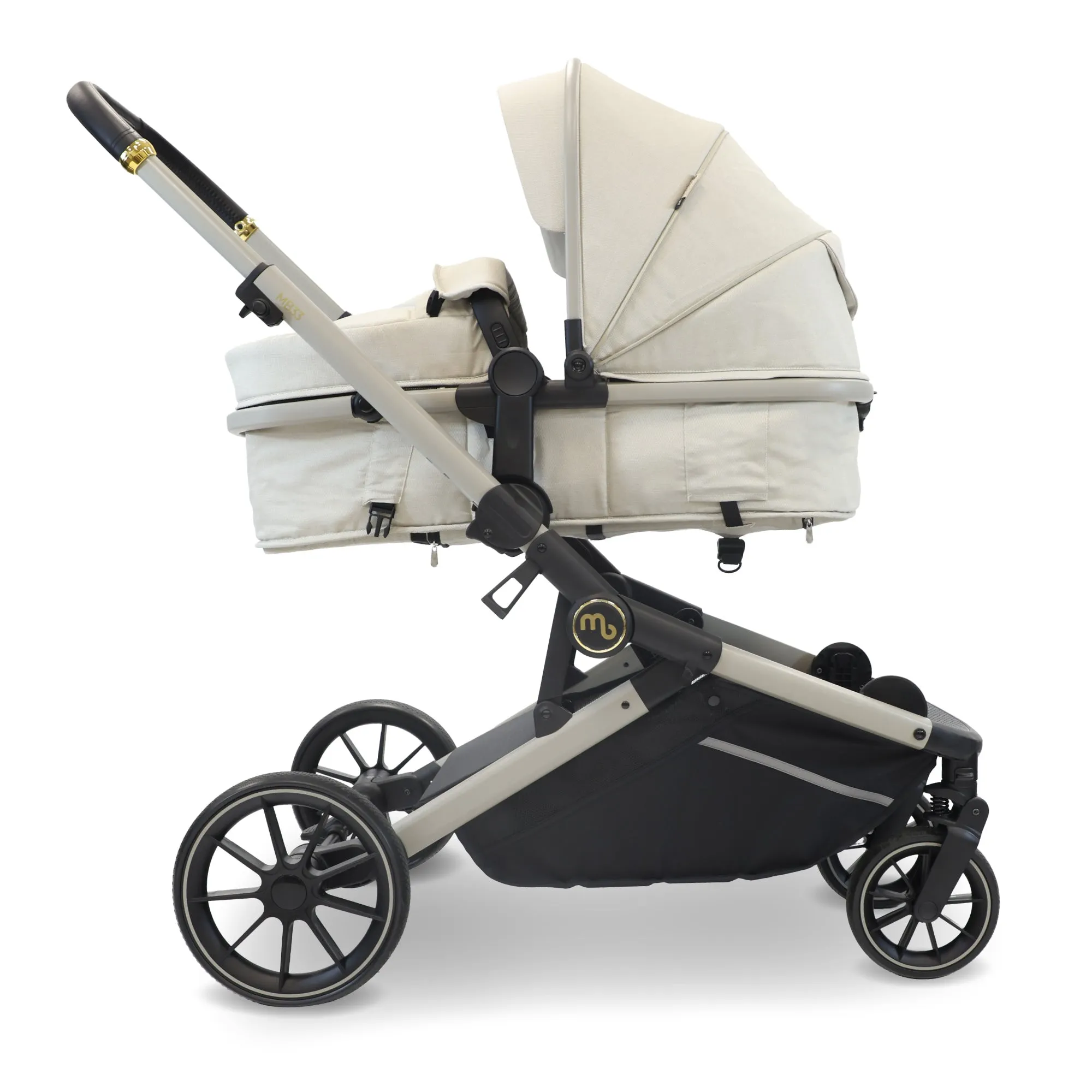 MB33 Tandem Pushchair with 2 Infant Carriers - Ivory