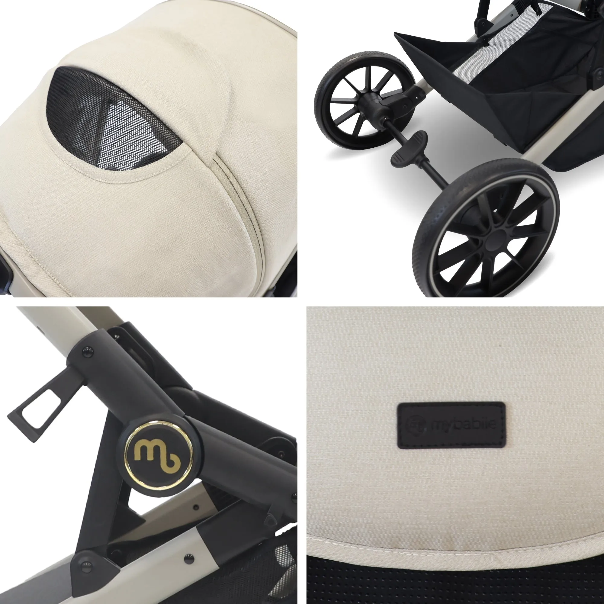 MB33 Tandem Pushchair with Infant Carrier & Base - Ivory