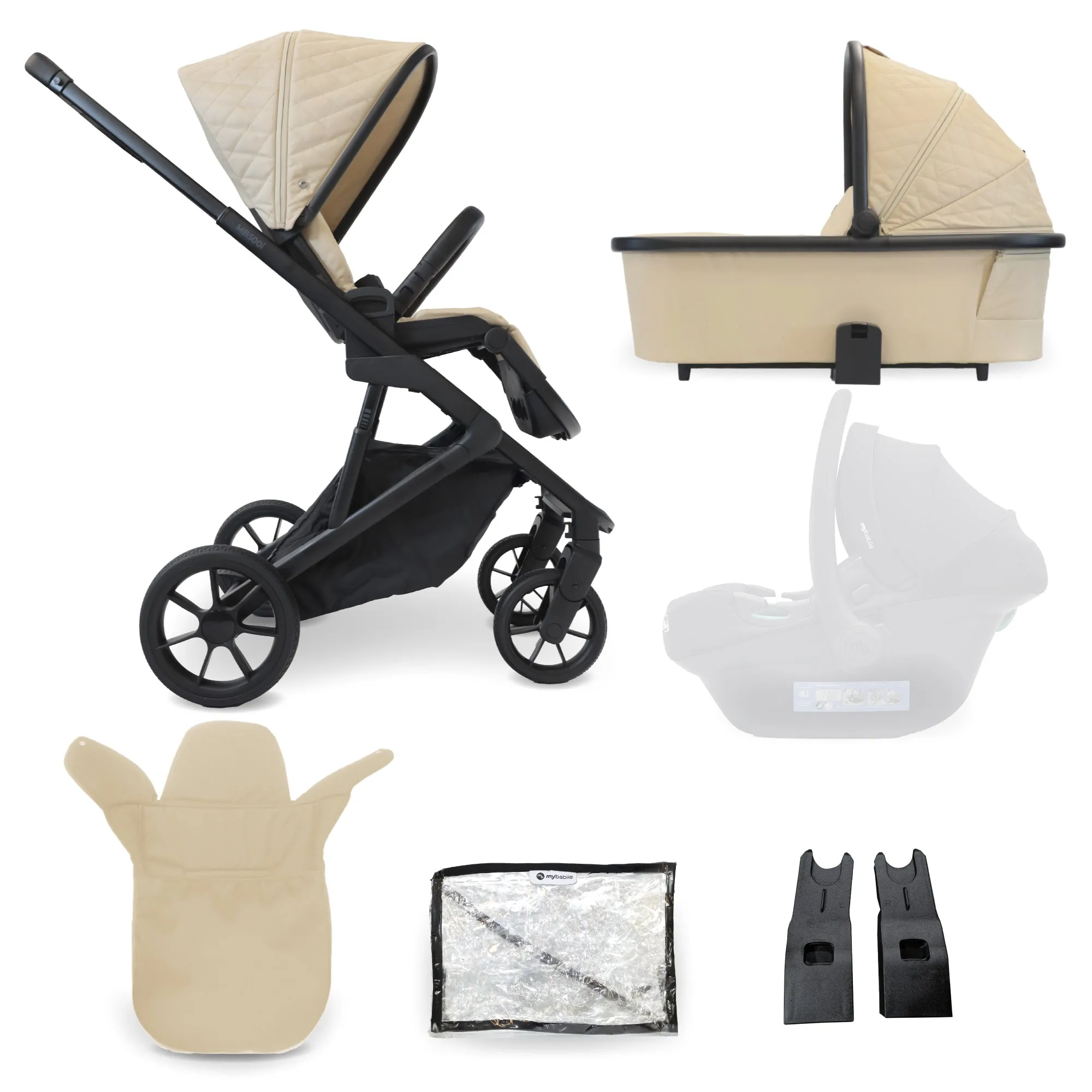 MB500 2-in-1 Pushchair & Carrycot - Almond