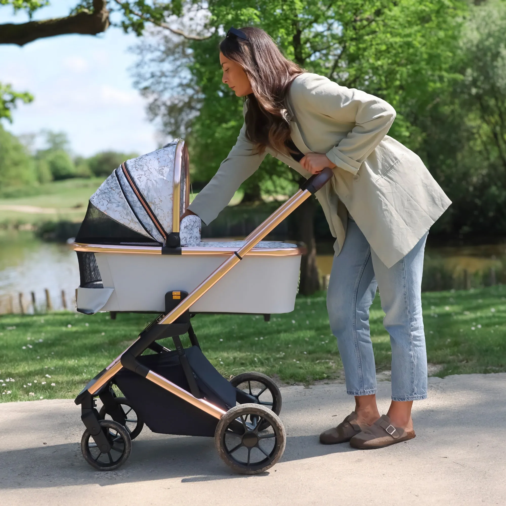 MB500 2-in-1 Pushchair & Carrycot - Rose Gold Marble