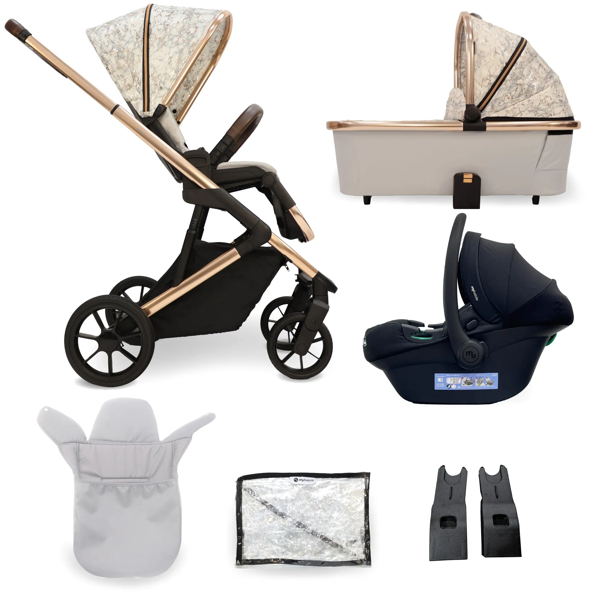 MB500 3-in-1 Travel System - Rose Gold Marble
