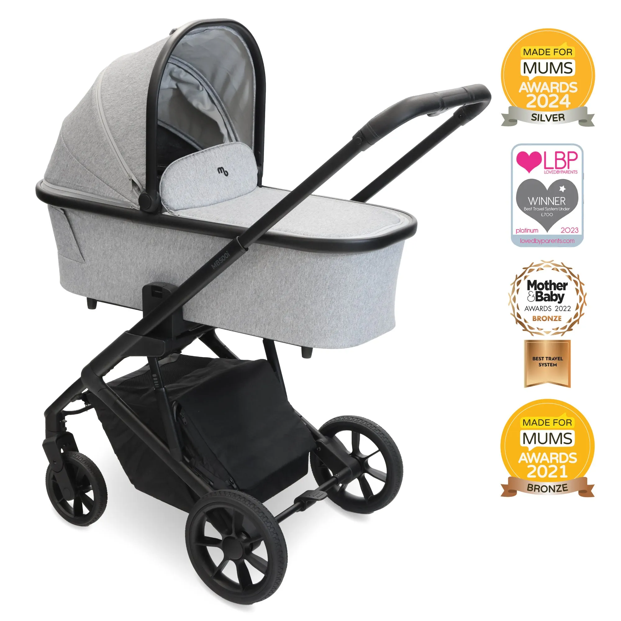 MB500 3-in-1 Travel System with Base - Moon Grey