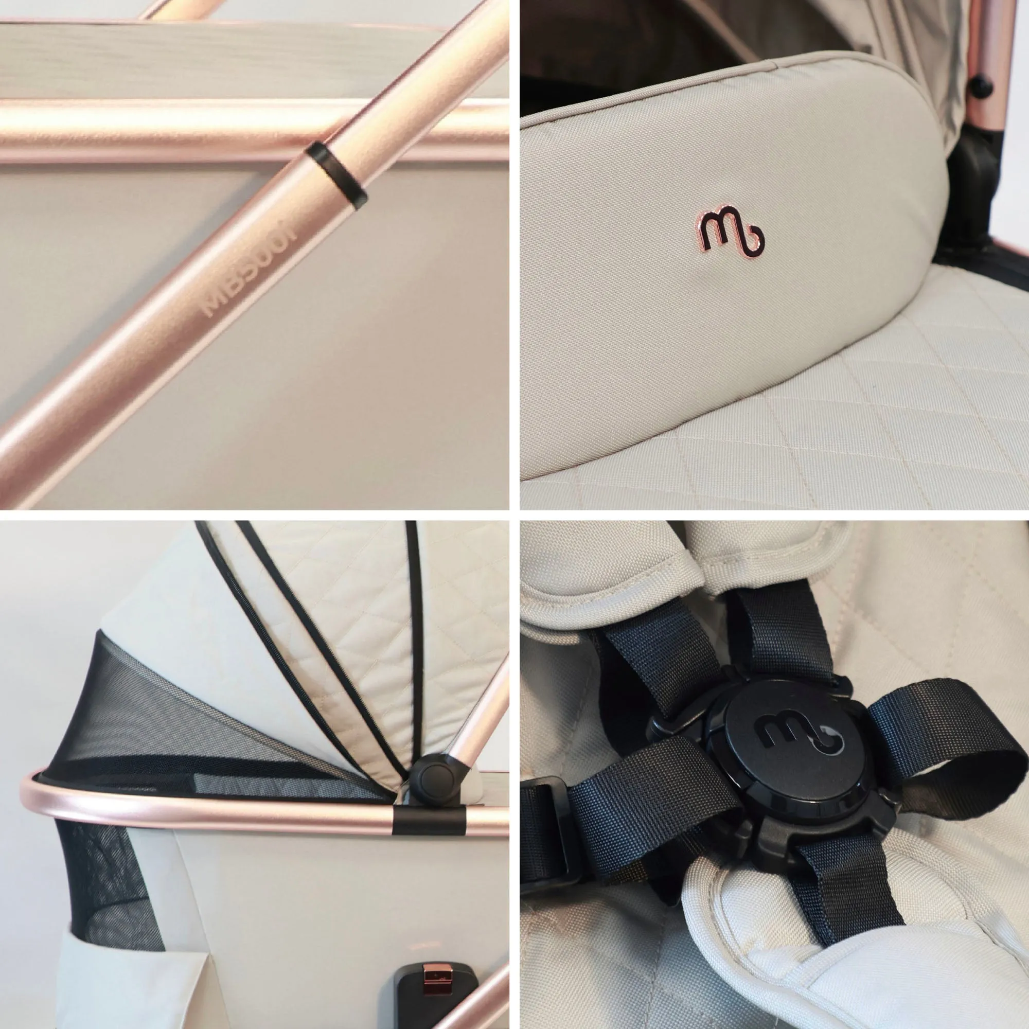 MB500 3-in-1 Travel System with Base - Rose Gold Stone