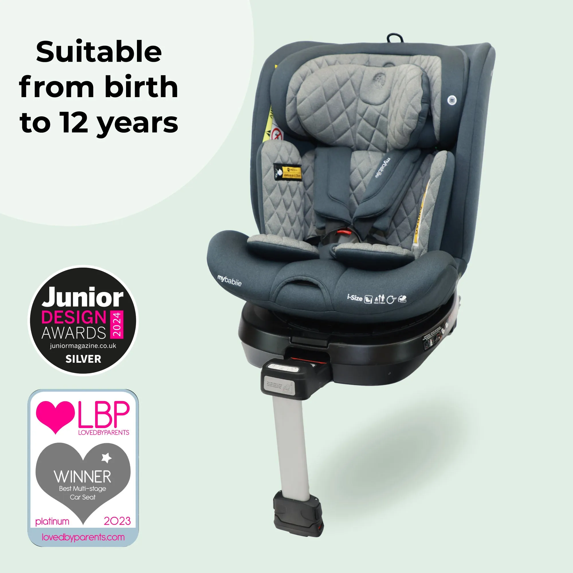 MBCSSPIN i-Size (40-150cm) Spin Car Seat - Slate Blue