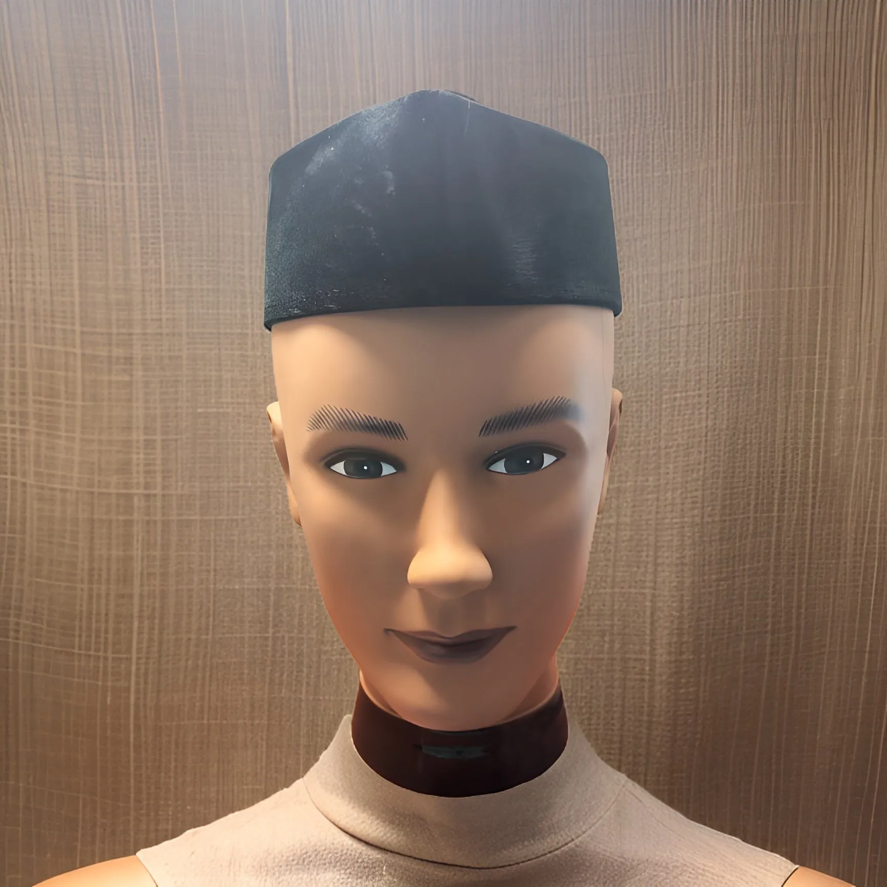 Men's Black Velvet Boat Kufi Hat