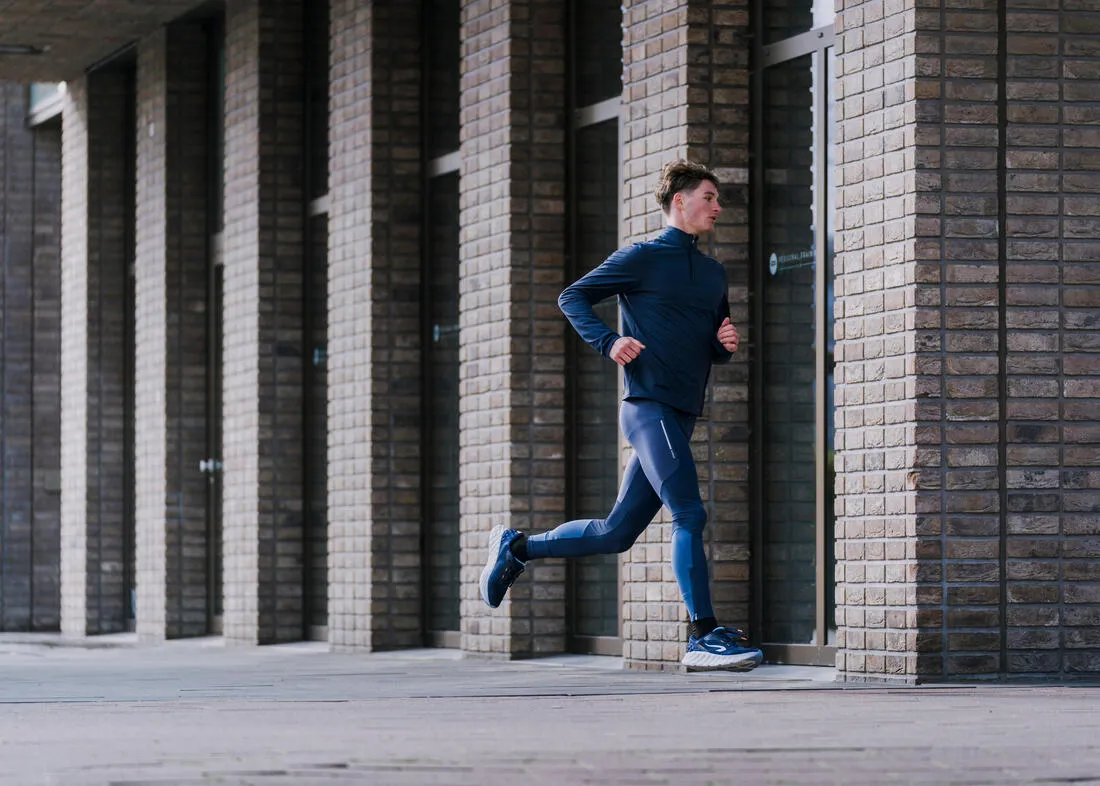 Men's KIPRUN Run 500 Warm Long-sleeved Zip Running T-Shirt