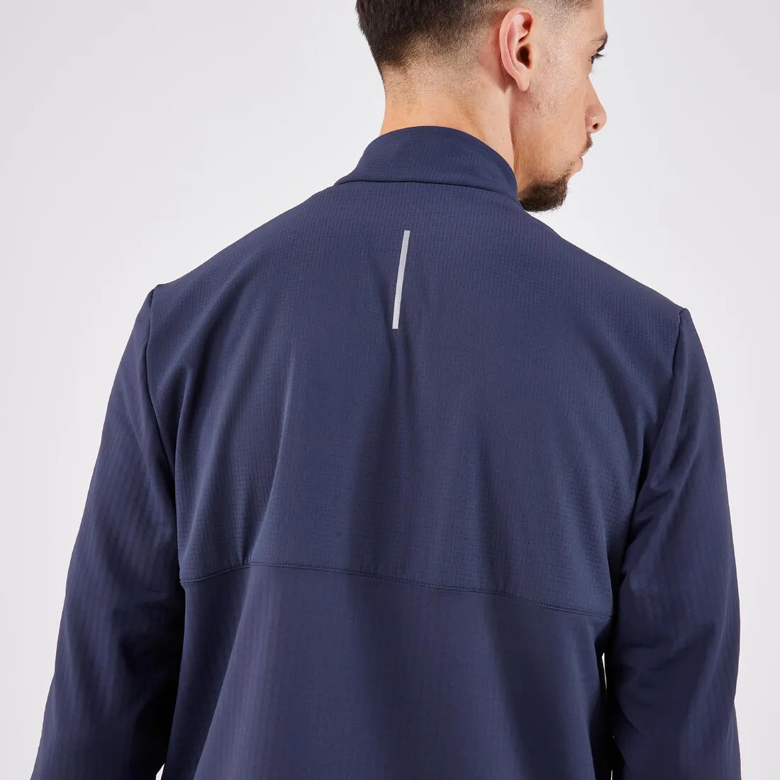 Men's KIPRUN Run 500 Warm Long-sleeved Zip Running T-Shirt