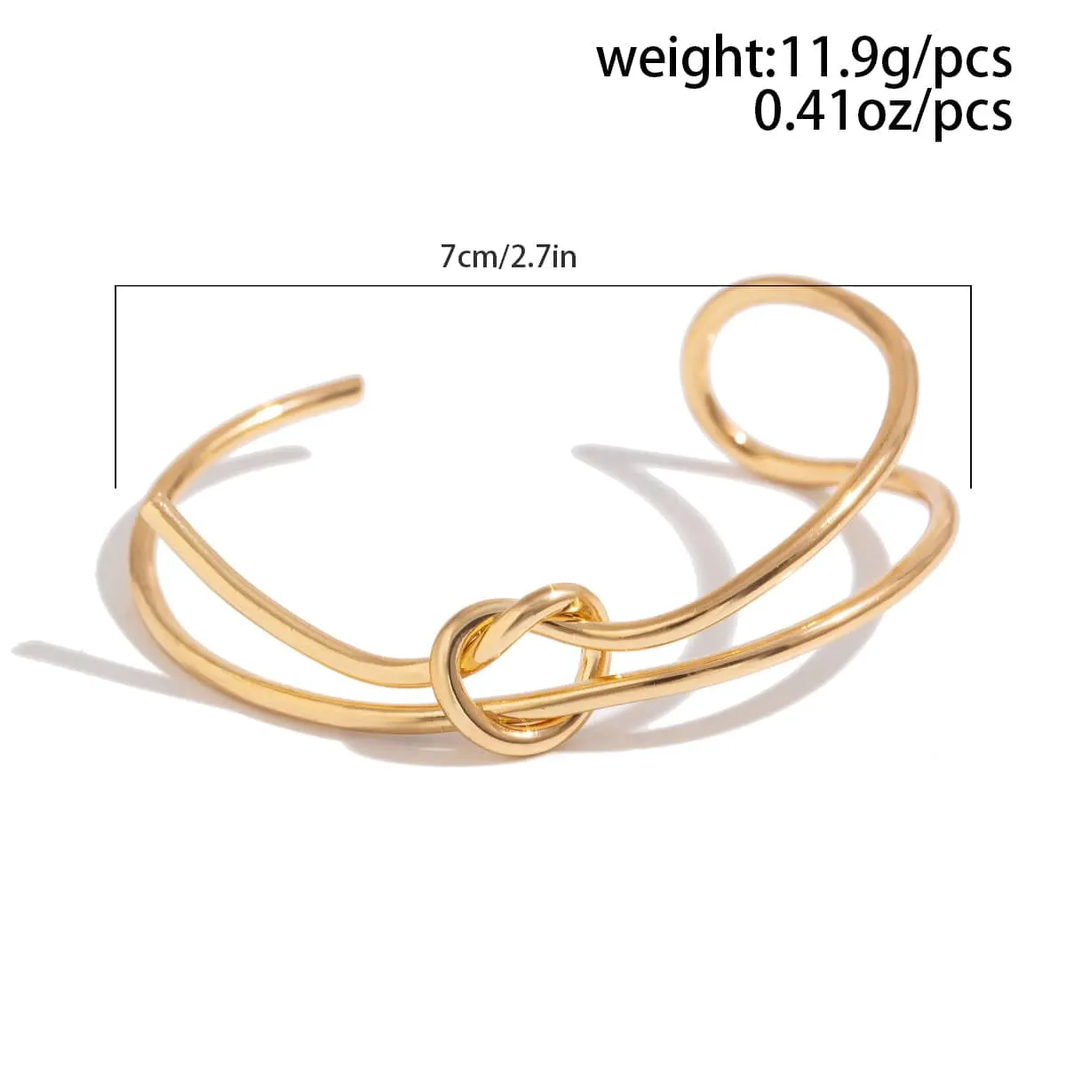 Minimalist Chic Double Row Knotted Bangle Bracelet