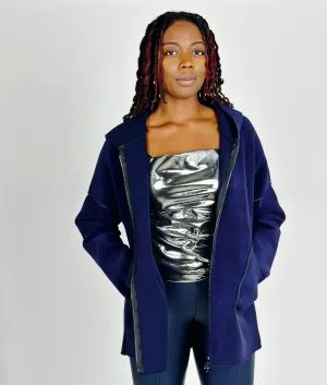Navy Hooded Coat
