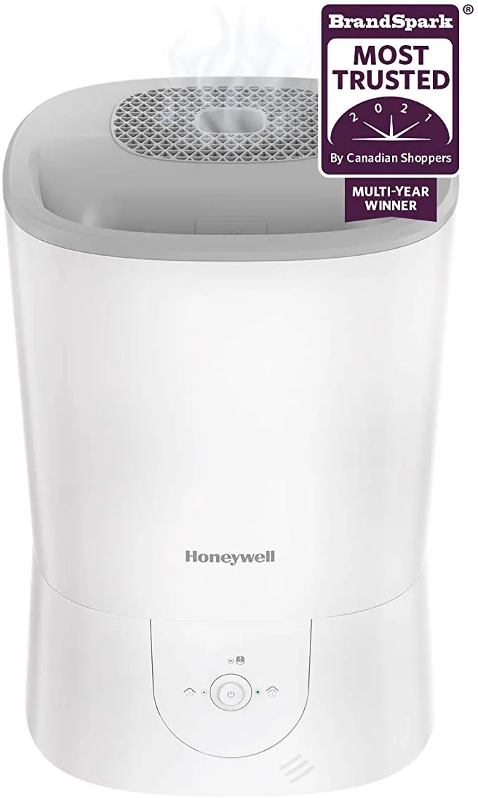 New in box! Honeywell HWM440WC Top Fill Easy to Care Warm Mist Humidifier, White, with Essential Oil Cup, Auto Shut-off, Warm Visible Mist