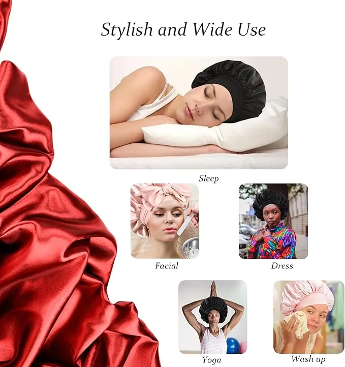 NEW Retails $50 Velanico Hair Bonnet, Silk Satin Hair Bonnet Sleeping Cap for Women, Soft and Comfortable Curly Hair Wrap Bonnet, GOLDEN