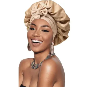 NEW Retails $50 Velanico Hair Bonnet, Silk Satin Hair Bonnet Sleeping Cap for Women, Soft and Comfortable Curly Hair Wrap Bonnet, GOLDEN