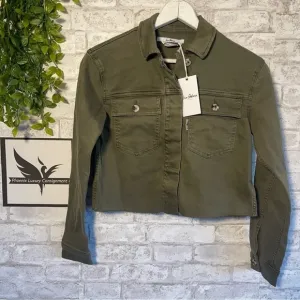 NWT SAM EDELMAN The Aimme Jacket Moss Green Army Denim Jean Jacket Size XS