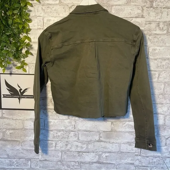 NWT SAM EDELMAN The Aimme Jacket Moss Green Army Denim Jean Jacket Size XS