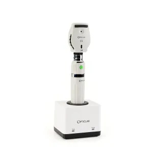 Opticlar - AL68 Ophthalmoscope Set - E-Lithium Rechargeable Handle, Single Port Charger